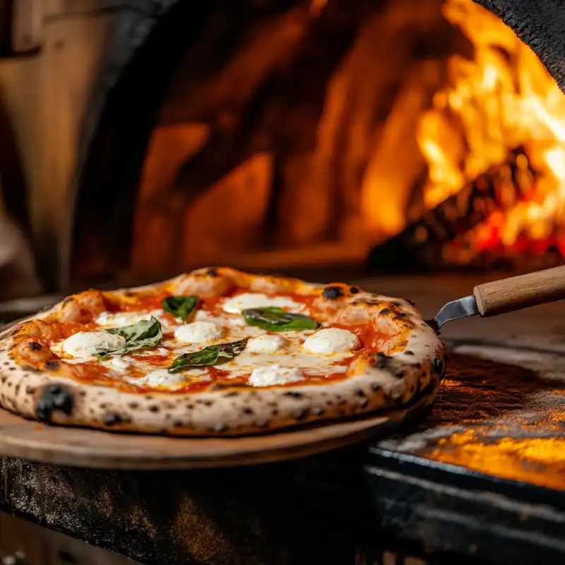 Pizza Margherita aus dem Holzofen: Ich liebe meine Pizza Margherita aus dem Backofen, aber der Teig wird nie so gut wie bei der Holzofenitaliener.