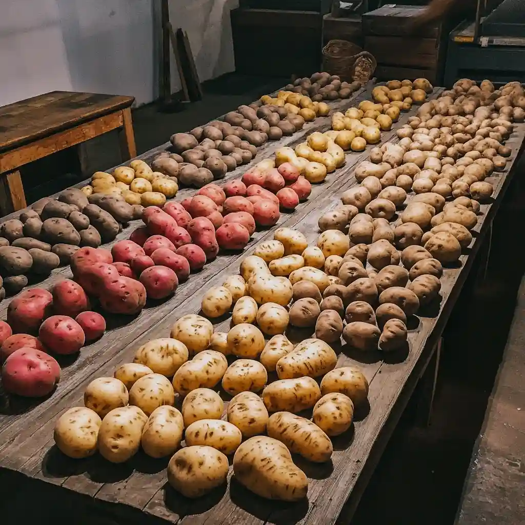 Vielfalt der Kartoffelsorten: Von festkochend bis mehlig, von gelb bis lila – jede Sorte bringt ihren eigenen Geschmack und Style auf den Teller! 🎨🍽️