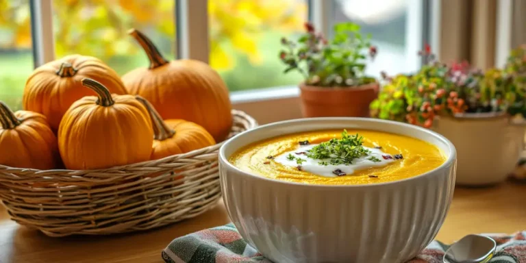 Cremig, warm und voll im Kürbisfieber: Diese Kürbiscremesuppe bringt den Herbst direkt in deinen Teller!