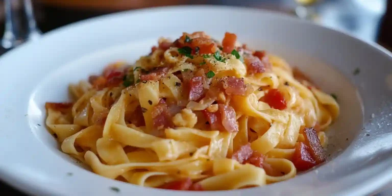 Pasta amatriciana: das perfekte Trio aus Nudeln, Speck und Tomaten.