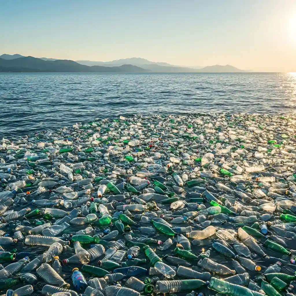 Plastikflaschen – Ein wachsendes Umweltproblem: Milliarden von Flaschen landen jährlich in unseren Ozeanen und tragen zur massiven Umweltverschmutzung bei.