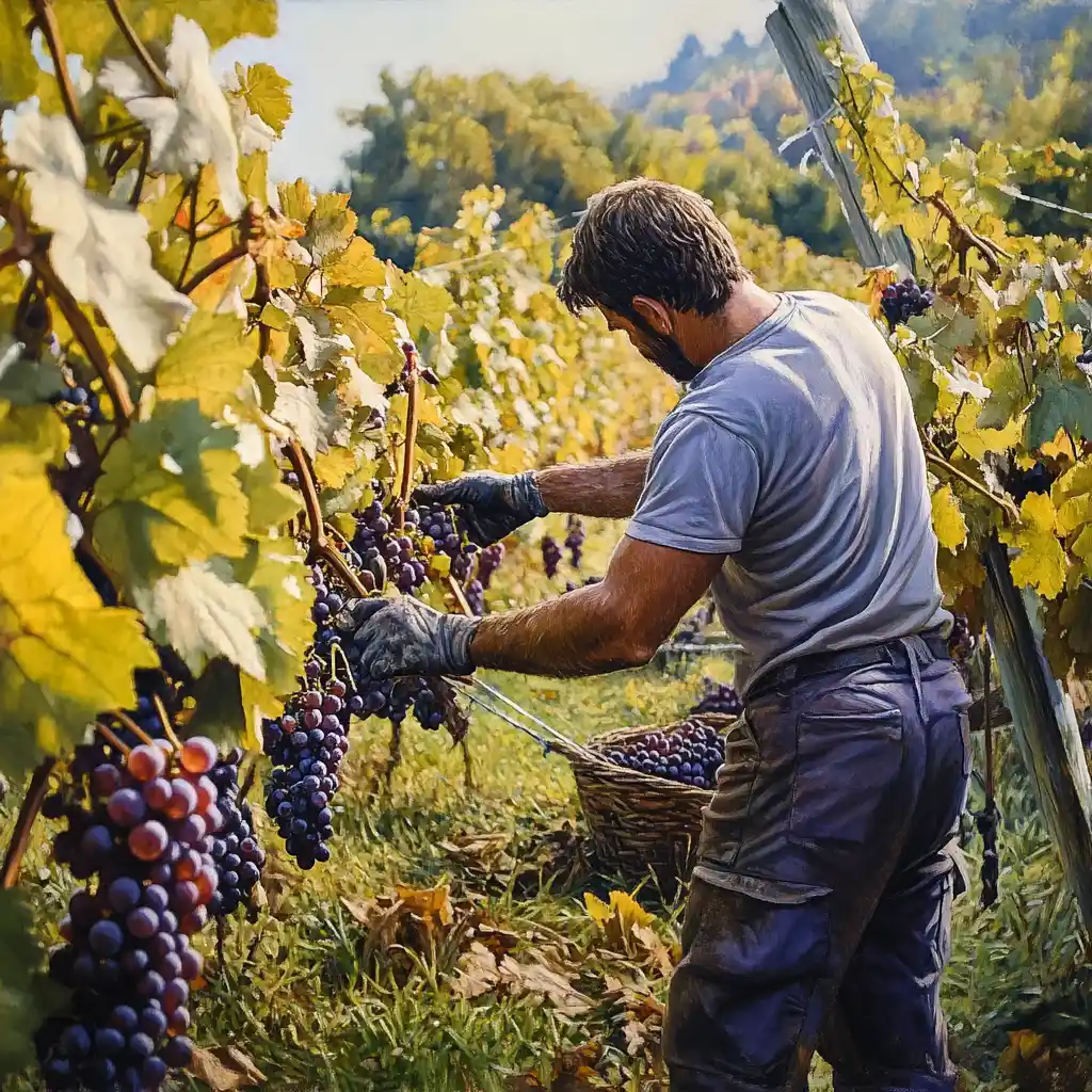 Tradition trifft Moderne: Bei der Weinlese von Hand wird jede Traube sorgfältig ausgewählt – das Ergebnis ist pure Qualität im Glas. Während große Weingüter auf mechanisierte Verfahren setzen, bleibt die manuelle Ernte der Goldstandard für feine Weine.